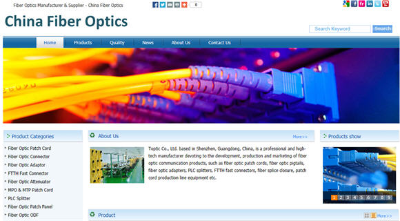 杰欣外贸模板网站案例: www.china-fiber-optics.com