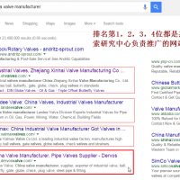 China valve manufacturer谷歌排名第1，2，3，4位